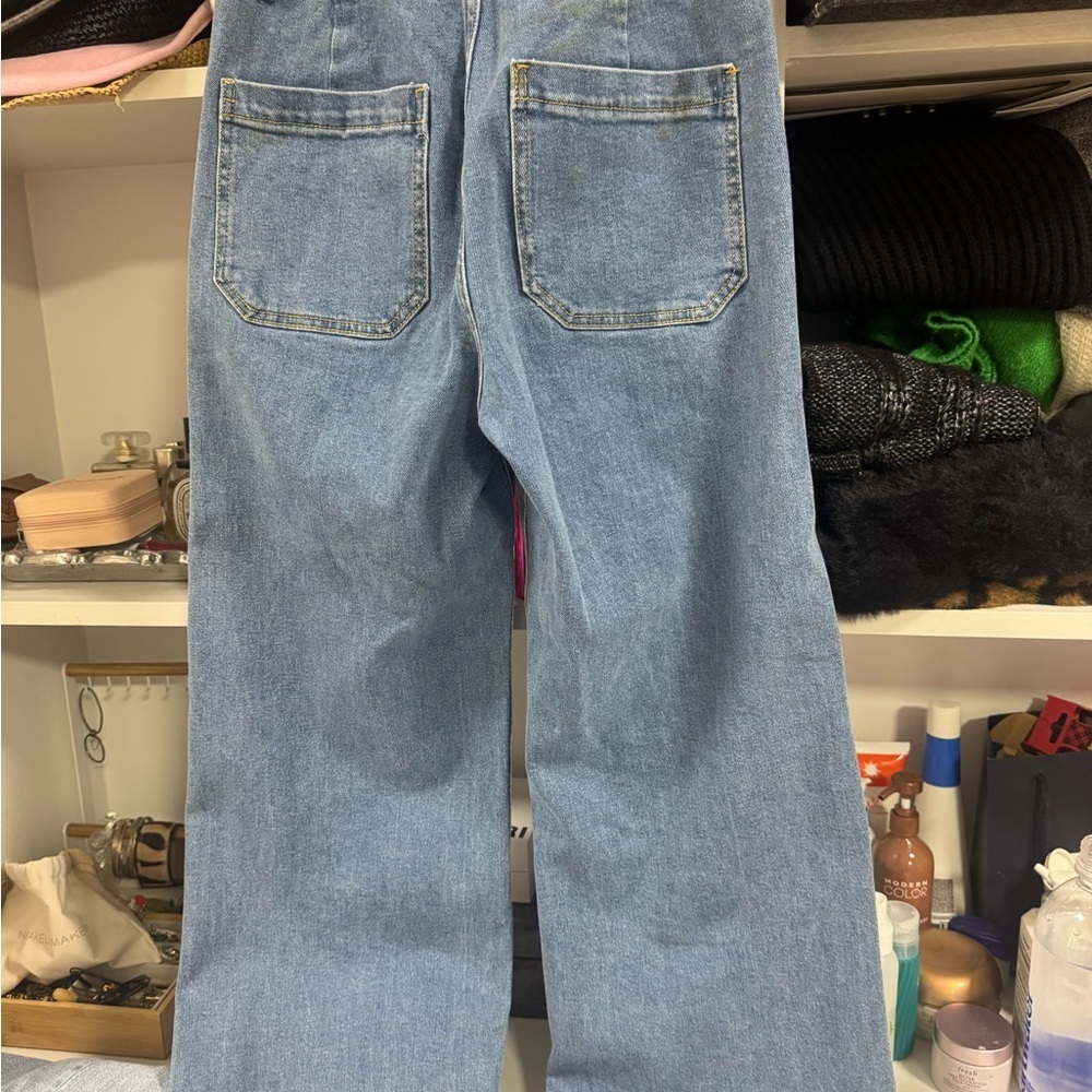 EVERY High Rise Wide Leg Jeans Light Wash Raw Hem Size 2 - Picture 5 of 5